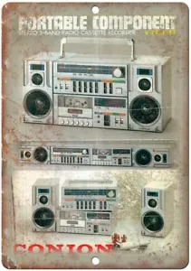 Componente Conion Boombox Ghetto Blaster Insegna Riproduzione Vintage Metallo D11 - Foto 1 di 2