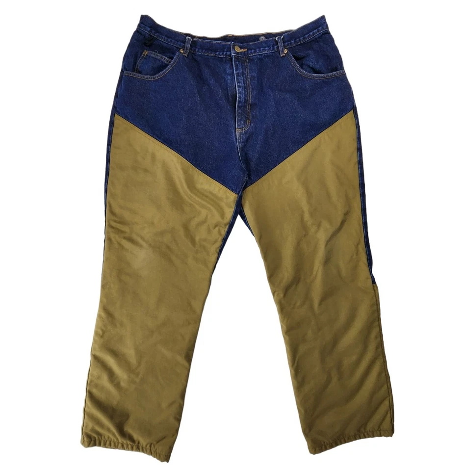 Field and Stream Denim Upland Jeans Brush Double Front Flannel Lined Mens 42x32 - Image 1 of 4