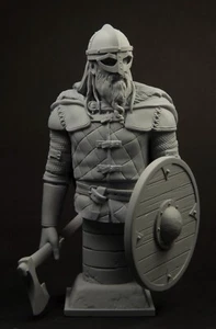 FIGURA DE RESINA. GUERRERO VIKINGO . Busto Impreso en 3D . 1/10. STL IMPRESIONES - Imagen 1 de 20