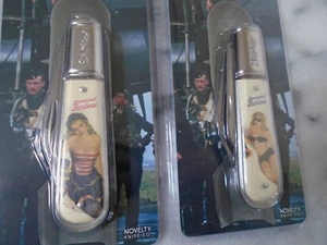 Sexy Bombshell 2 Blade Barlow Pocket Knife Set Lot 2 Knives Pinup Girls 3 1/2" - Picture 1 of 8