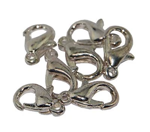 25 chiusure aragosta 10 mm argento scuro placcato gioielli fai da te fare gancio a molla cattura - Foto 1 di 3