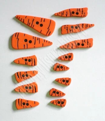 Carrot Noses / 2-Hole Sew Thru Button  / Jesse James Dress it Up / Snowman Nose - Image 1 of 3