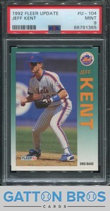 1992 Fleer Update #U-104 Jeff Kent PSA 9 MINT