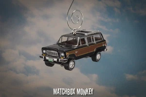 Black Vintage Style 1981 Custom AMC Jeep Wagoneer Limited 4x4 Christmas Ornament - Picture 1 of 11