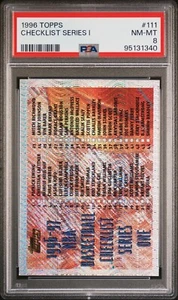 1996 Topps NBA Basketball #111 Checklist Series 1 Silver Wave RARE (SSP) PSA 8 - Picture 1 of 2