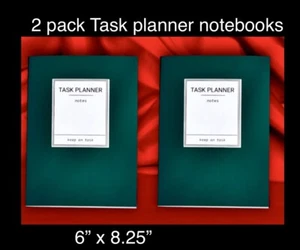 2 PACK Task Planner Notebook Emerald Green 6”x8.25” undated Event Planner 112pg - Picture 1 of 24
