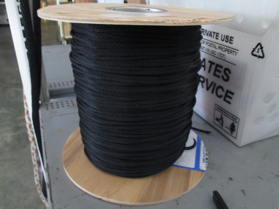 3/16 x 50' braided Polyester Rope for Fishing,Camping,GaffLine 820lb BK Made USA - Image 1 of 1