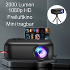 Tragbar Projektor LED 1080P Full HD WiFi Smart Beamer Heimkino HDMI USB Film