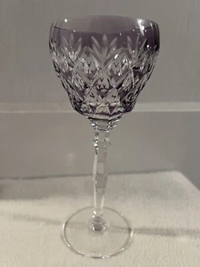 Vintage Peill & Putzler Amethyst Cut To Clear Wine Hock Glass 7.5” Germany - Picture 1 of 5