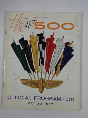 1957 Indianapolis 500 Program Sam Hanks Offy  - Image 1 of 4
