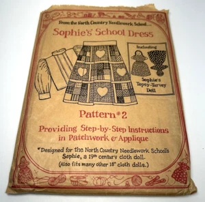 18" Sophie's School Dress Sewing Pattern & Topsy Turvey Doll Cloth Patchwork App - Picture 1 of 14