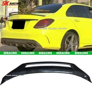 For Mercedes Benz W205 C200 C43 C63 15+ Carbon Fiber Rear Trunk Spoiler Wing 1PC - Picture 1 of 13