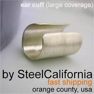 Ear cuff for men, black gold plated on 925 sterling silver earring, size M, L - Picture 1 of 10