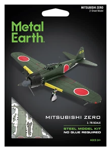 Fascinations Metal Earth MITSUBISHI ZERO Fighter 3D Steel Metal Model Kit 1:76 - Picture 1 of 7