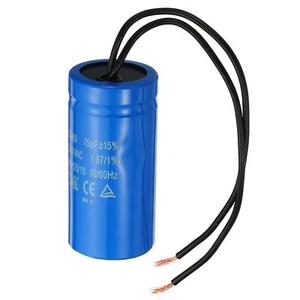 CD60 Run Capacitor, 75uF 250VAC 2 Wires 50/60Hz Motor Starting Capacitor for Air - Picture 1 of 5