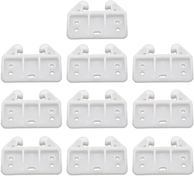 Juego de 10 Guías de Cajones de Plástico Blanco con Tornillos - Soporte de Mueble de Repuesto Foto 1 de 4