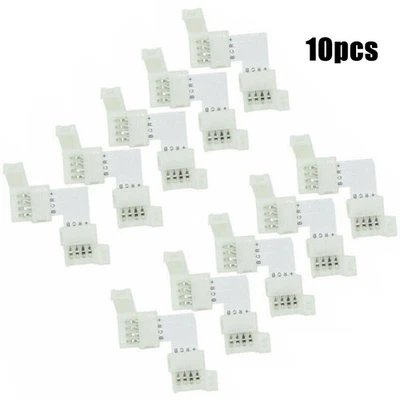 10pcs Forma L 5050 RGB Striscia LED Luce Corner Connector Adapter 90° Joint New - Immagine 1 di 4