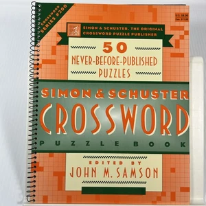 Simon & Schuster Crossword Puzzle Book By John M. Samson Spiral Bound 1997 - Picture 1 of 14