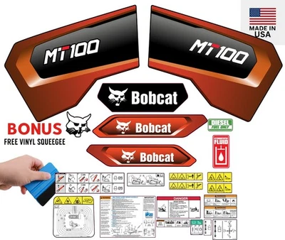 Fits Bobcat MT100 Decal Kit Skid Steer / safety decals 3M VINYL / FREE SHIPPING - Image 1 of 3