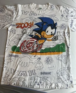 Very Rare Vintage 90s Y2K Toni & Guy Sonic The Hedgehog AOP Shirt Large L - Bild 1 von 10