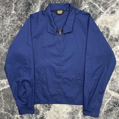 Vintage Work Jacket Mens 38 Small Sears Oakbrook 60s 70s Talon Zip Navy Mechanic - Image 1 of 4