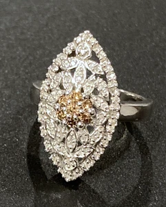 Sterling Affinity Diamanten 1/3tcw Diamant länglich floral filigran Ring Gr. 6 - Bild 1 von 7