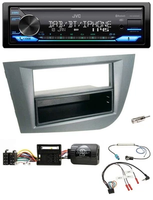 JVC Bluetooth DAB USB Lenkrad Autoradio für Seat Leon 2005-2010 dunkelgrau metal - Bild 1 von 4