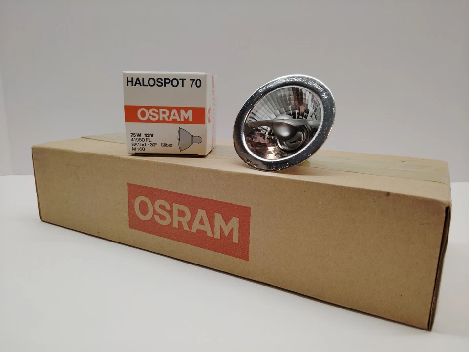 OSRAM HALOSPOT AR70 Aluminum Reflector Lamp 41980 FL 30° 75W BA15d  - Case of 10 - Image 1 of 4