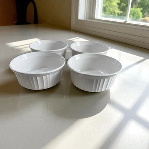 Corning Ware French White Casserole Ramekin Bowl 16 Oz F-16-B set of 4 Pyroceram - Picture 1 of 12