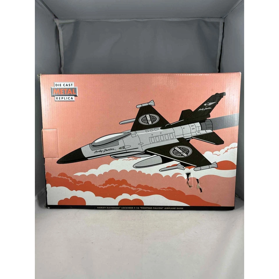 Harley Davidson Lockheed F-16 Airplane Bank - Die-Cast Replica - Image 1 of 4