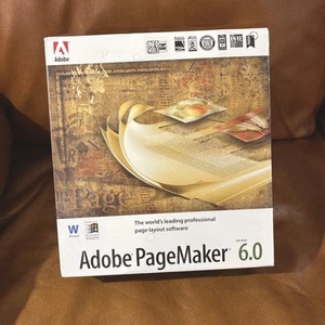 GENUINE Adobe PageMaker 6.0 For Windows FULL RETAIL COMPLETE w/serial BIG BOX - Picture 1 of 3