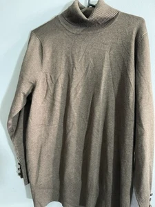 Retrology  Women's Turtleneck Sweater Size 1X - Chocolate - New - Picture 1 of 6