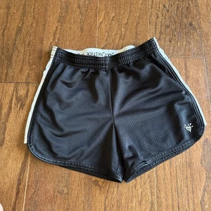 Justice Girls Mesh Shorts Black & White Elastic Waistband Size 12 With Logo - Picture 1 of 7