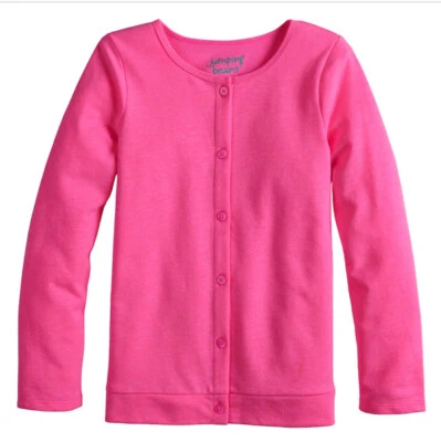 Cárdigan suéter rosa con botones manga larga Jumping Beans para niñas talla 6 Foto 1 de 4