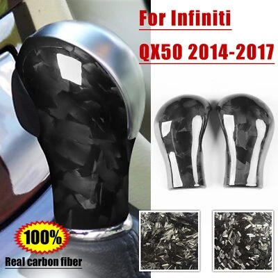 Cubierta de perilla de cambio de marchas de fibra de carbono real para Infiniti G37 FX35 Q40 QX70 QX50 3K Foto 1 de 4