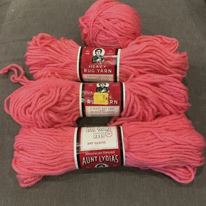 NOS Aunt Lydia's Heavy Rug Yarn Color #247 Cerise 75% Rayon 25% Cotton 4 in LOT - Picture 1 of 10