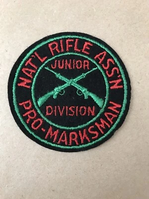 Vtg NRA Junior Division Pro Marksman National Rifle Association Sew On Patch - Image 1 of 3