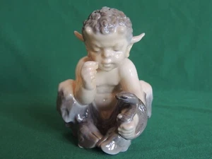 Sehr guter Zustand Faun Satyr Schlange # 1712 Chr. Thomsen ROYAL COPENHAGEN Porzellan Figur - Bild 1 von 8