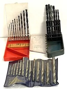 Lotto misto vintage di 36 punte da trapano varie dimensioni marca, condizioni in confezione e 2 custodie - Foto 1 di 16