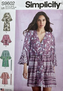 Simplicity  Pattern S9602  Misses Caftans or Wraps   Sizes: 16, 18, 20, 22, 24 - Picture 1 of 2