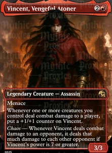 Vincent, Vengeful Atoner High Quality Altered Art Custom Playtest Card - Picture 1 of 5