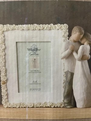 Willow Tree Promise Gift Set Figurine and Rose Photo Frame 4x6 Wedding Gift - Image 1 of 3