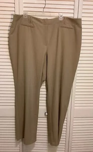 Lane Bryant Pants Trousers Womens Plus Size 24 Average Tan Flat Front Wide Leg - Picture 1 of 8