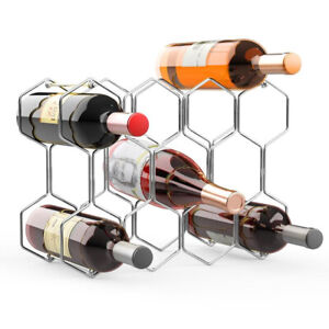 Countertop Wine Rack 14 Bottle Holder, Storage, Chrome, Buruis