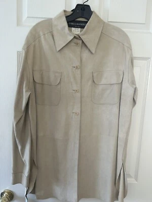 Chaqueta De Colección Enrico Mandelli 100% Cuero Gamuza Talla 40 Nueva con Etiquetas Antiguo Stock Foto 1 de 4