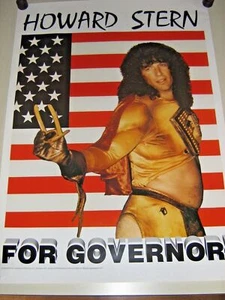 HOWARD STERN POSTER 1994 VINTAGE FOR GOVERNOR 23X32 - Bild 1 von 1