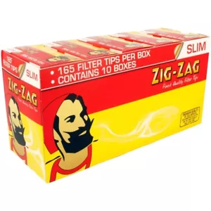 Zig Zag Slimline Filter Tips 165 Tips Per Box - 10 / 20 & 40 Boxes - Genuine - Picture 1 of 1