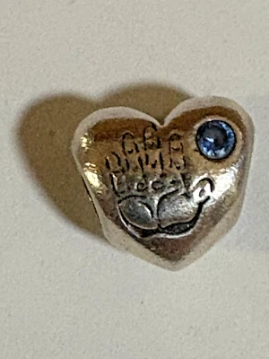 Pandora It's a Boy Heart Bead Charm 925 Silver Blue CZ Stone - Image 1 of 3