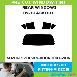 For Suzuki Splash 5-door Hatchback 2007-16 Pre Cut Window Tint 0% Blackout Film - Picture 1 of 10