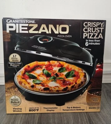 Электрическая печь для пиццы Granitestone Piezano для помещений/улицы с керамикой - черный цвет - Изображение 1 из 4